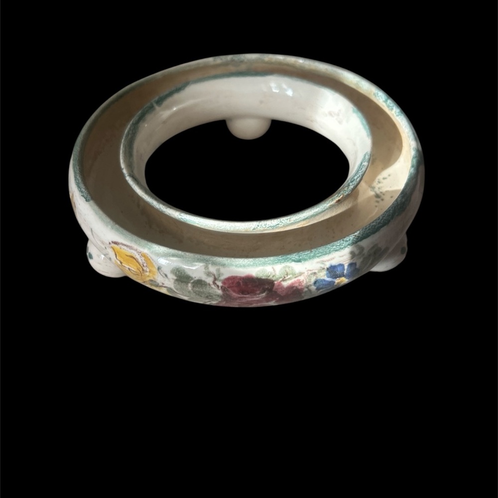 🤩HP🤩 Vintage/Rare Ulmer Keramik Germany Folk Art Pansy Ring - Picture 5 of 7